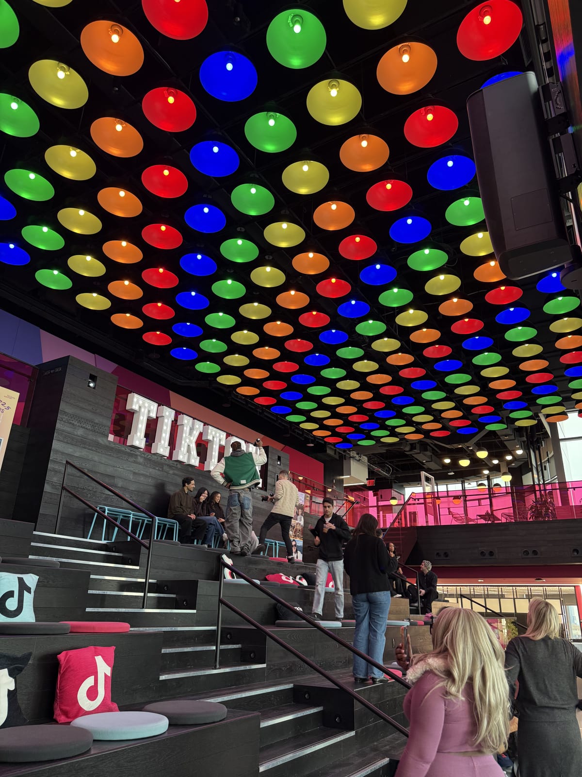 Inside a TikTok creator event space during a Creator City visit